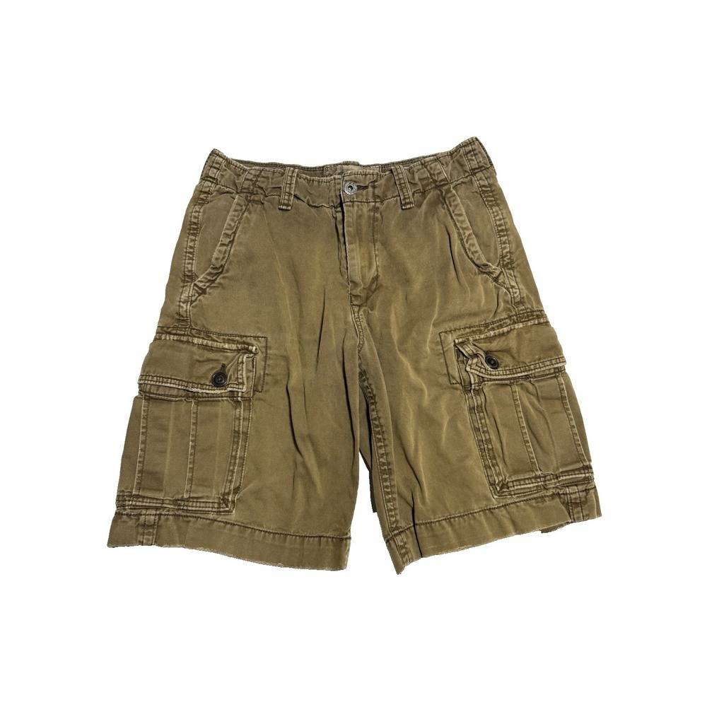 Vtg Y2K American Eagle AEO‎ Cargo Shorts Mens 30 Olive Tan Classic Length 00s
